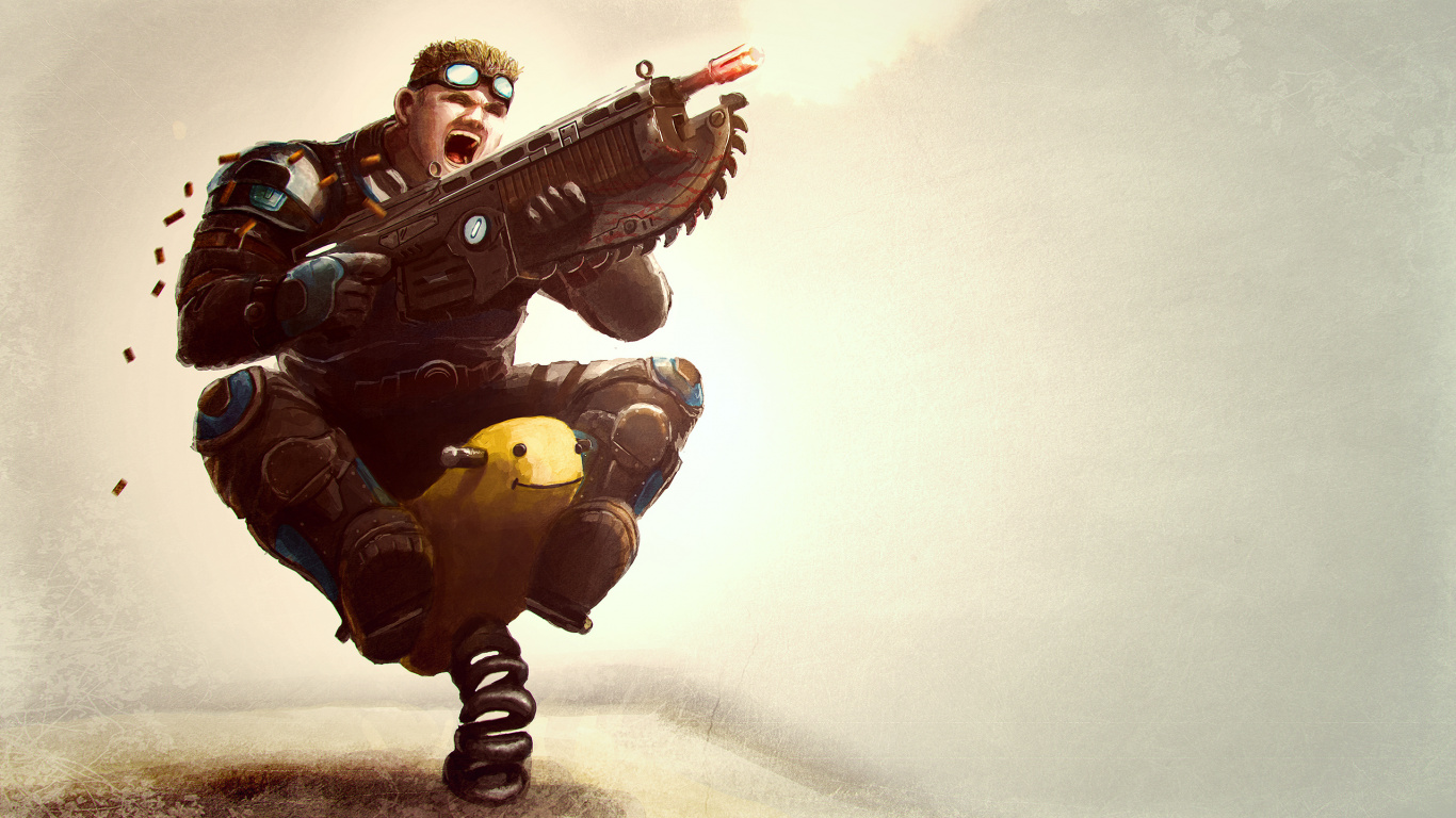 Gears of War, Gears of War 3, Fortnite, Soldat, Marcus Fenix. Wallpaper in 1366x768 Resolution