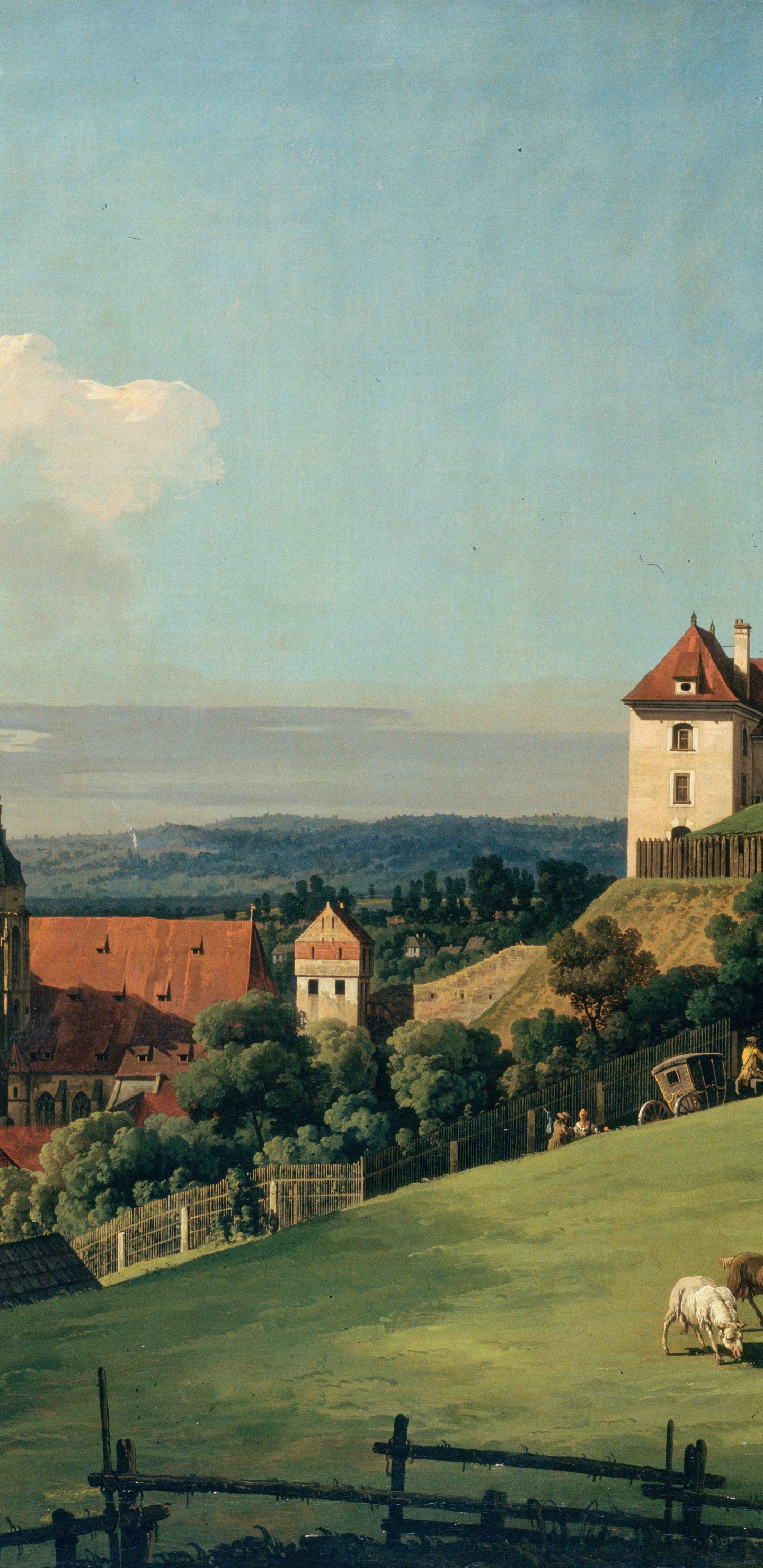 Vaca Marrón y Blanca en la Pintura Del Campo de Hierba Verde. Wallpaper in 1440x2960 Resolution