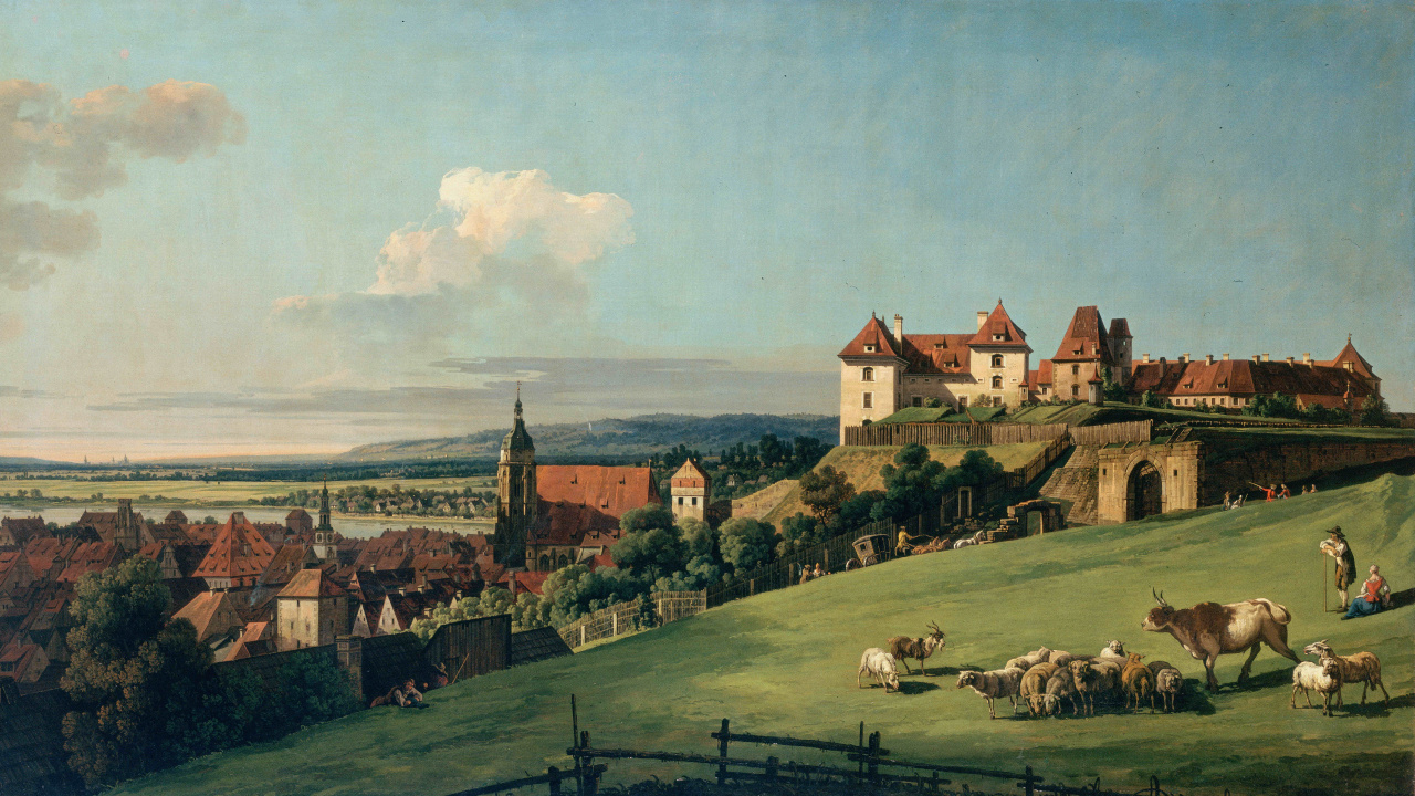 Brown and White Cow on Green Grass Field Painting. Wallpaper in 1280x720 Resolution