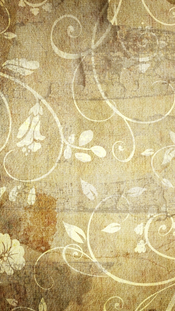 Textil Floral Marrón y Blanco. Wallpaper in 720x1280 Resolution