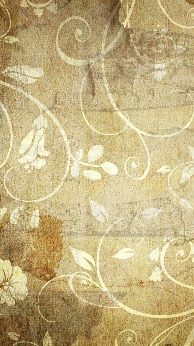 Textil Floral Marrón y Blanco. Wallpaper in 750x1334 Resolution