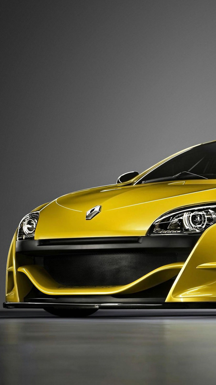 Lamborghini Aventador Jaune Sur Fond Gris. Wallpaper in 750x1334 Resolution