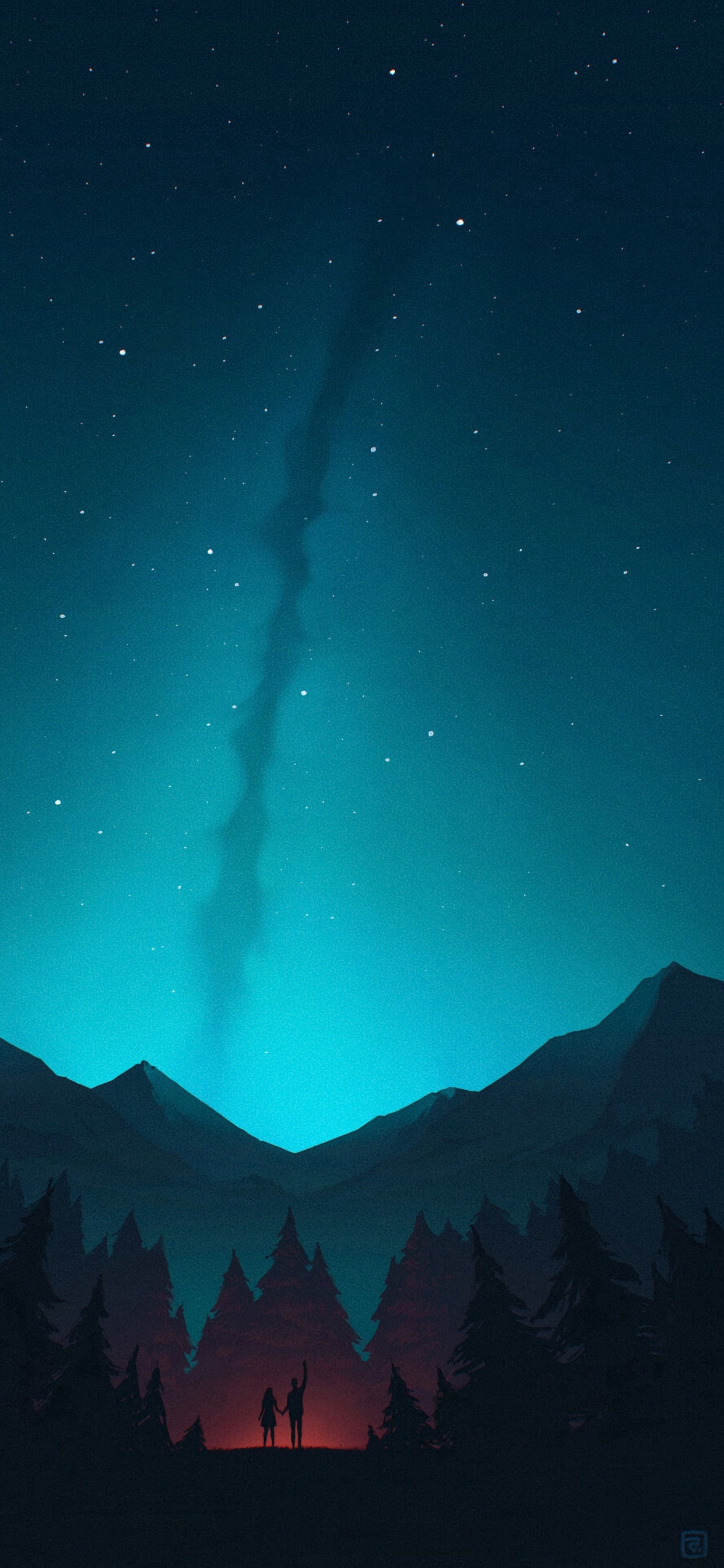 Art, Space, Landscape, Atmosphere, Mountain. Wallpaper in 1242x2688 Resolution