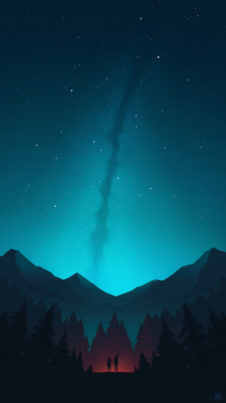 Art, Space, Landscape, Atmosphere, Mountain. Wallpaper in 750x1334 Resolution