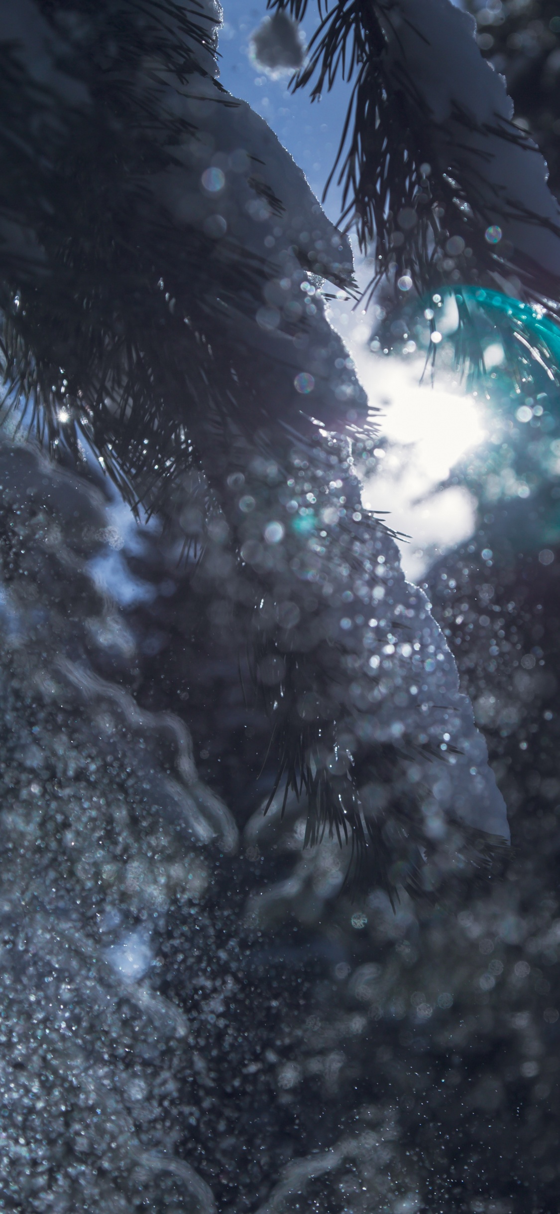 Bokeh, Eau, Obscurité, Réflexion, Espace. Wallpaper in 1125x2436 Resolution