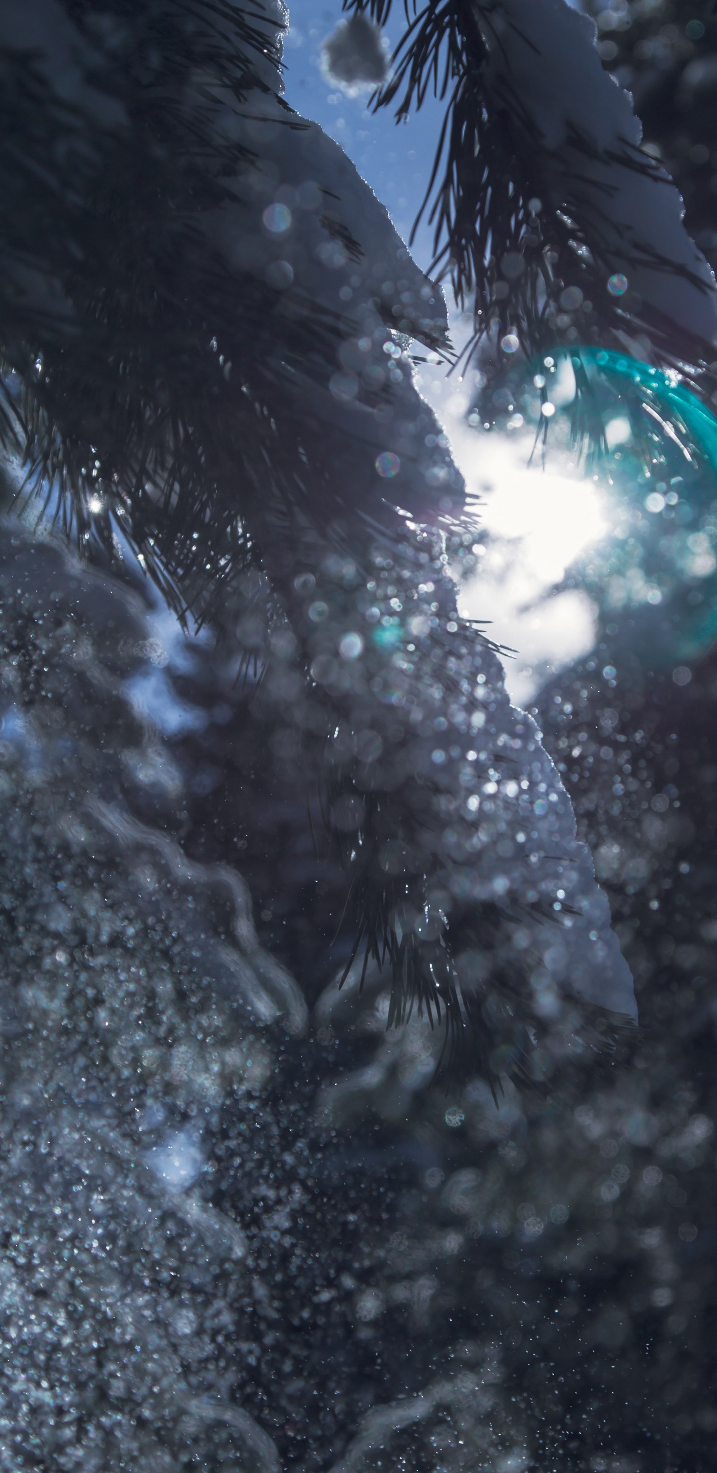 Bokeh, Eau, Obscurité, Réflexion, Espace. Wallpaper in 1440x2960 Resolution