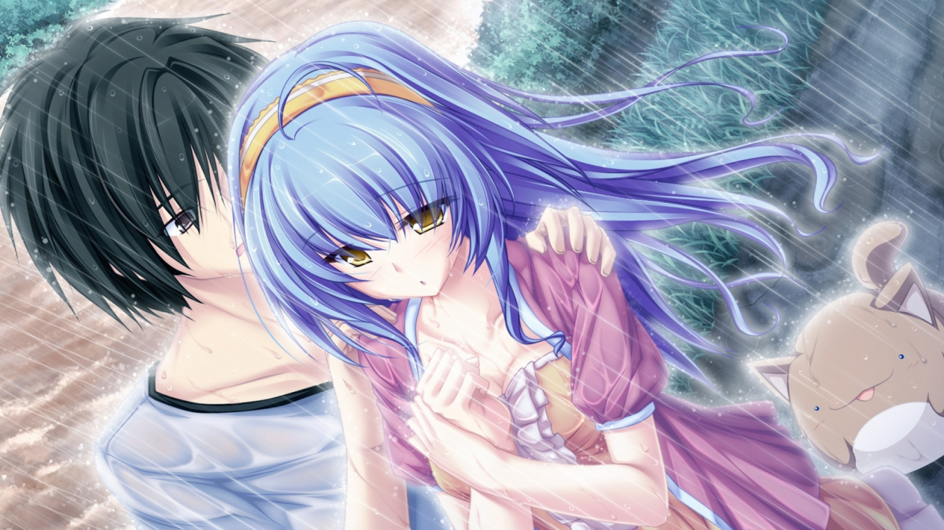 卡通, 长长的头发, 漫画家, Catgirl, 紫色的 壁纸 1366x768 允许