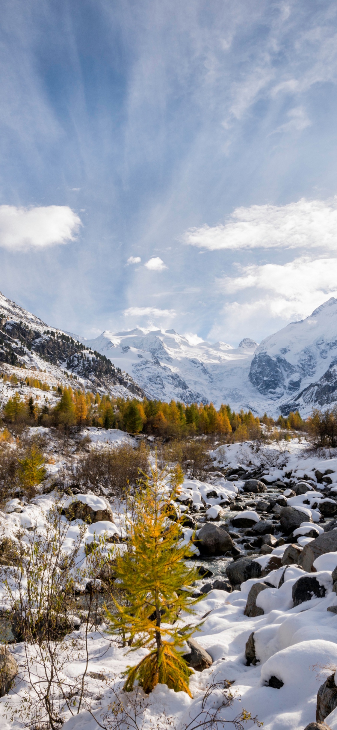 Morteratschgletscher, Bergkette, Mount Fuji, Dolomiten, Wildnis. Wallpaper in 1125x2436 Resolution