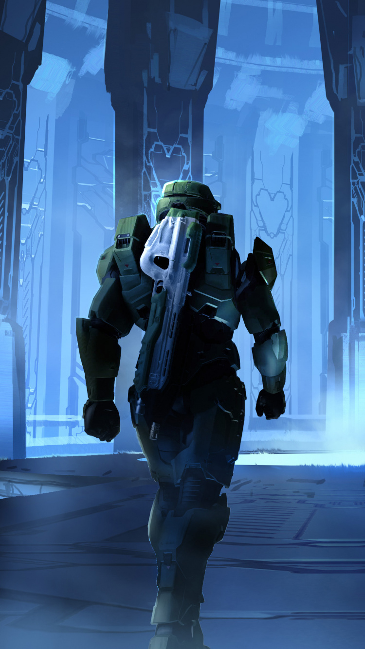 Halo Unendlich, Blau, Licht, Digital Compositing, Architektur. Wallpaper in 750x1334 Resolution