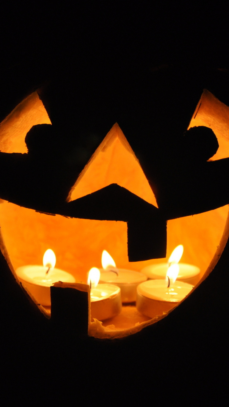 Jack o Lantern, Laterne, Kerze, Calabaza, Schnitzerei. Wallpaper in 750x1334 Resolution