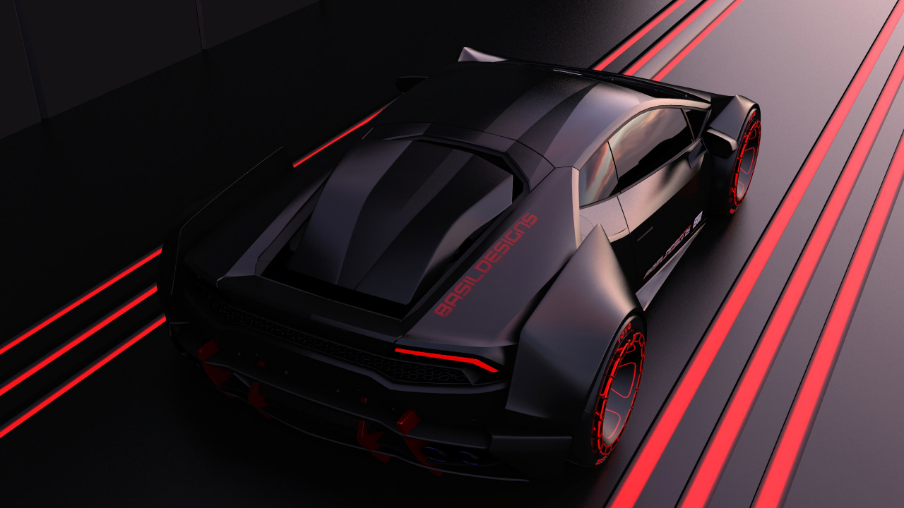 Coche Deportivo Ferrari Rojo en Túnel Rojo y Negro. Wallpaper in 1280x720 Resolution