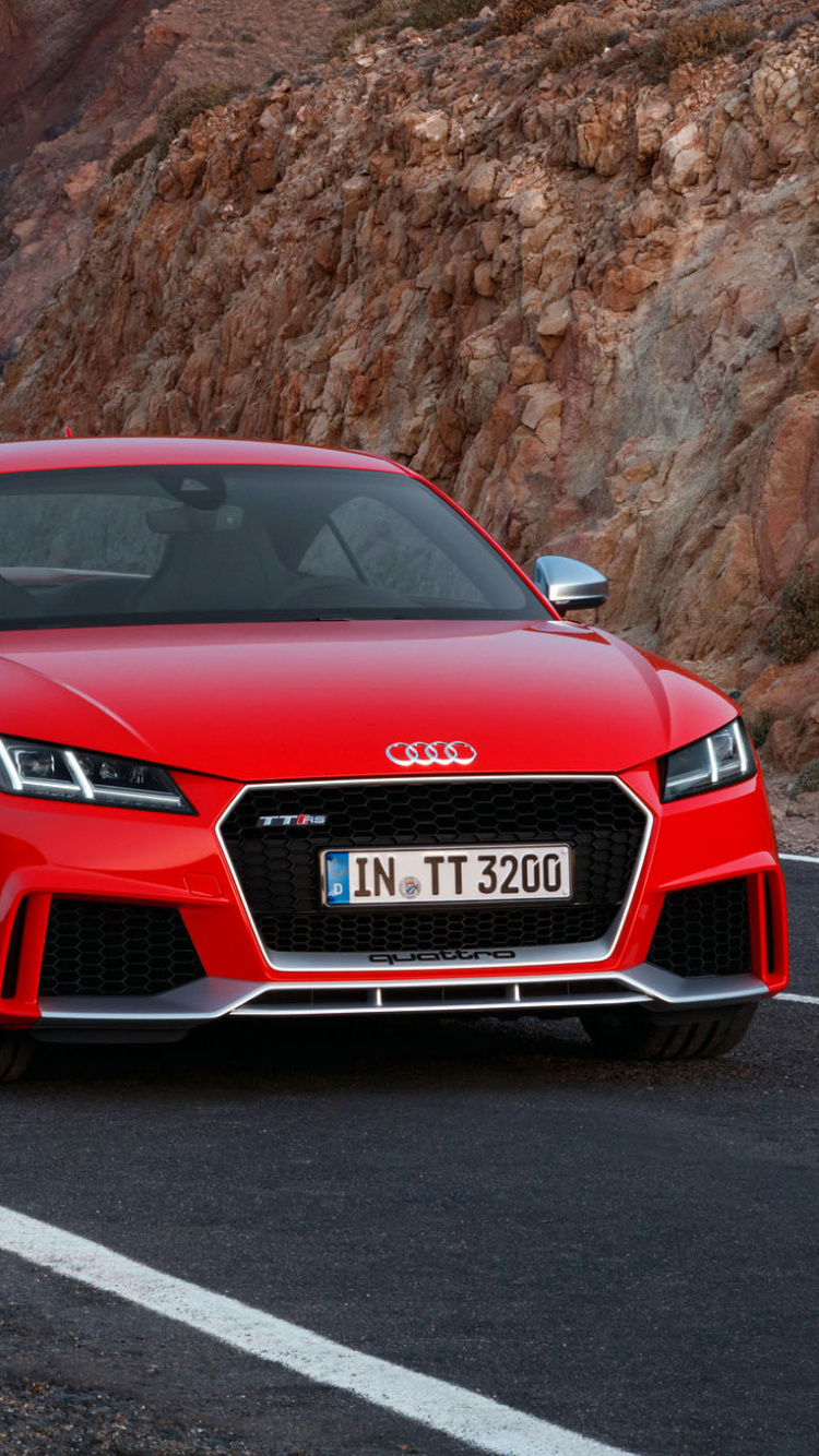 Rouge Audi r 8 Sur Route Pendant la Journée. Wallpaper in 750x1334 Resolution