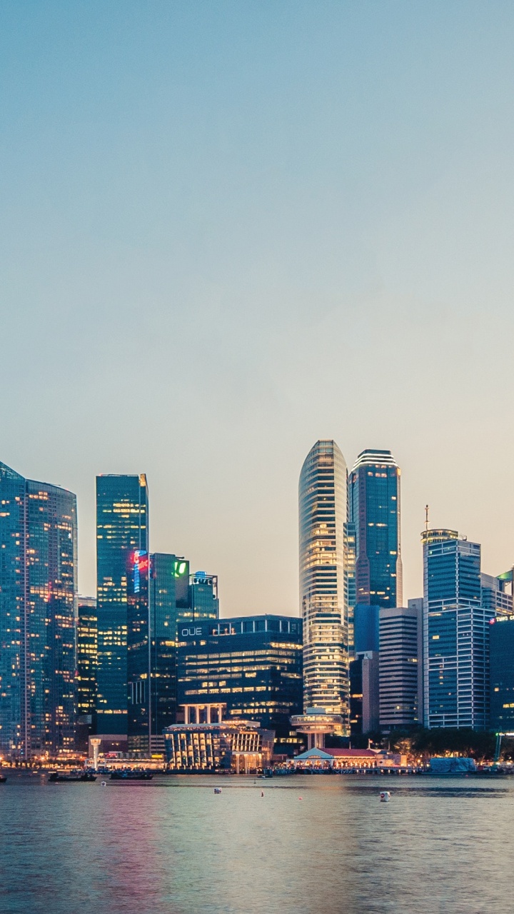 City Skyline Across Body of Water During Daytime. Wallpaper in 720x1280 Resolution