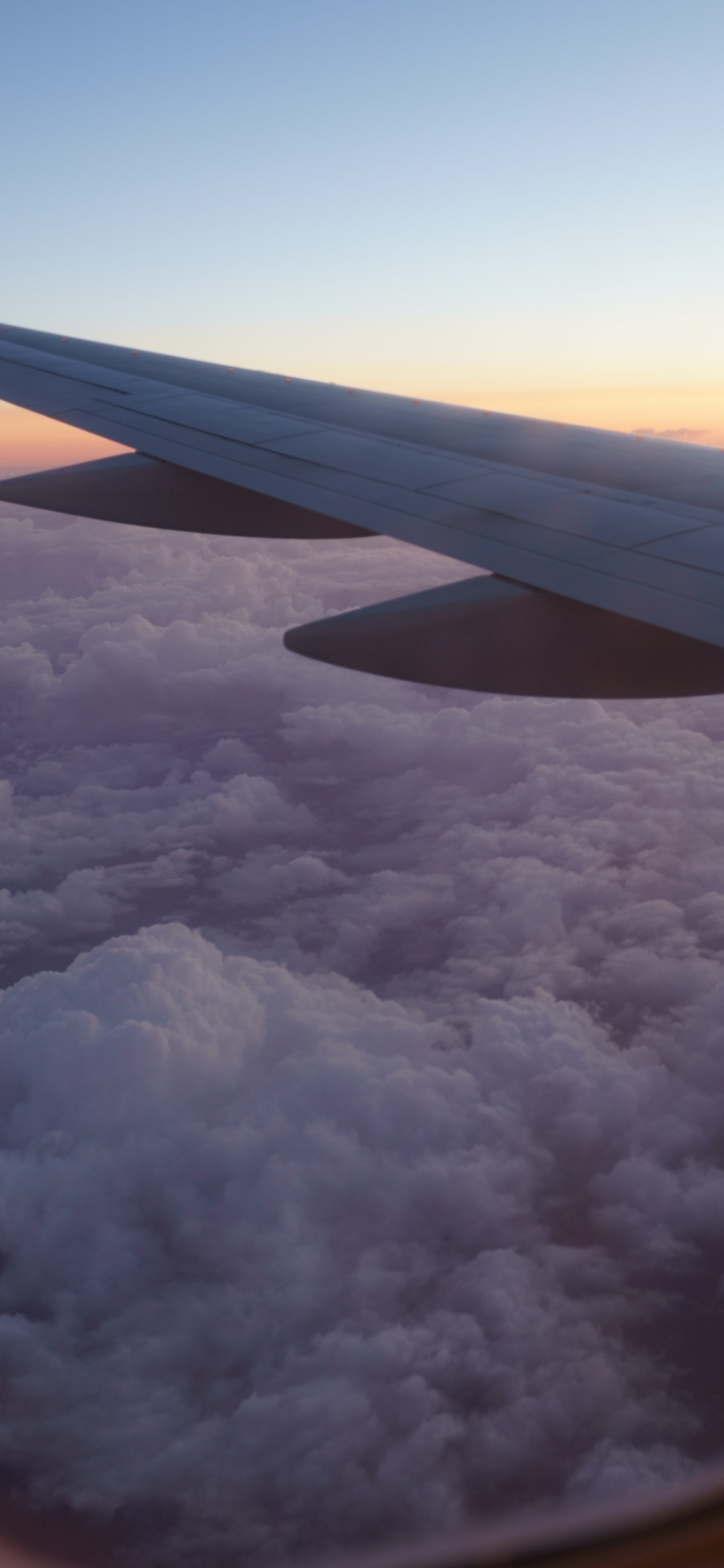 White and Gray Airplane Wing. Wallpaper in 1125x2436 Resolution