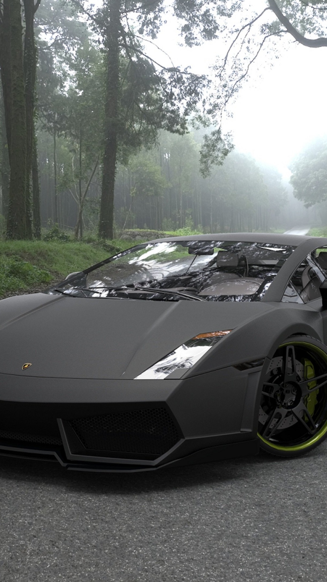 Black Lamborghini Aventador Parked on Gray Asphalt Road During Daytime. Wallpaper in 1080x1920 Resolution