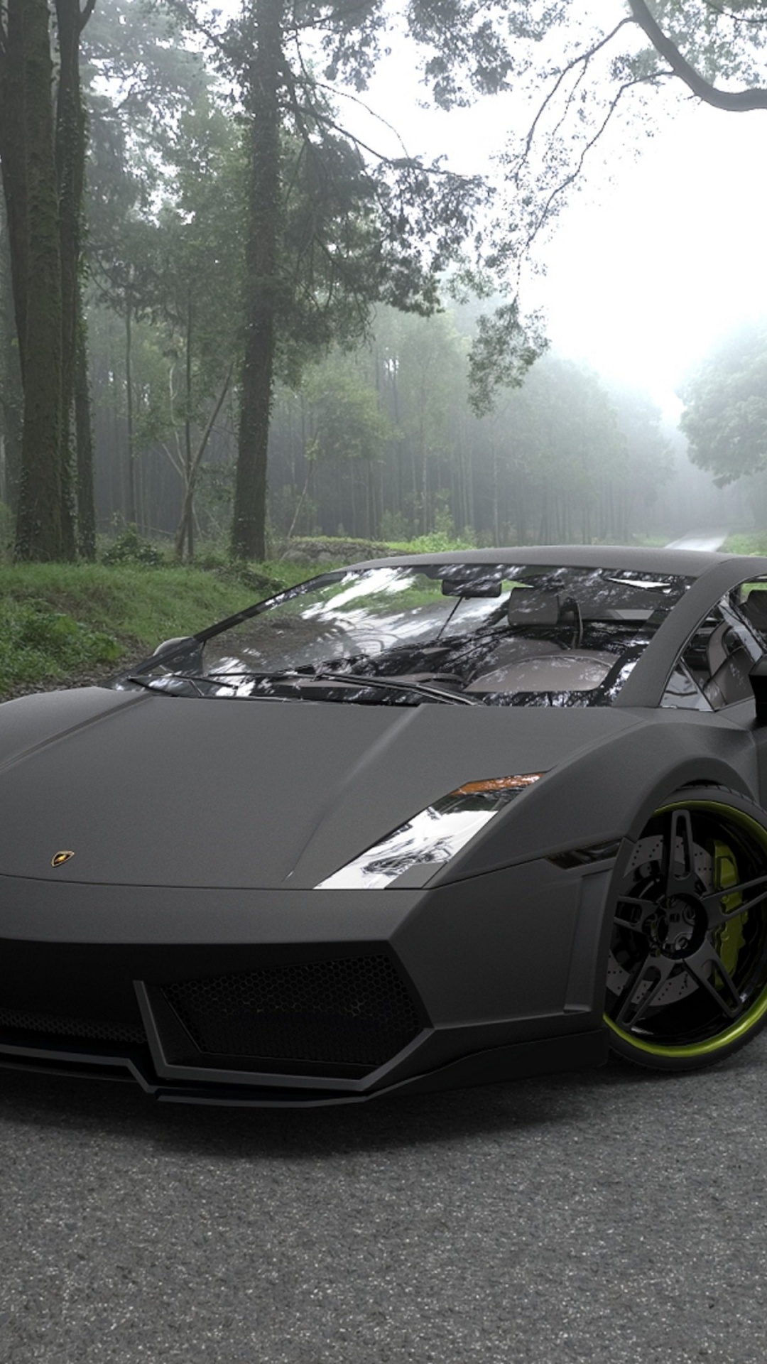 Lamborghini Aventador Negro Estacionado en la Carretera de Asfalto Gris Durante el Día. Wallpaper in 1080x1920 Resolution