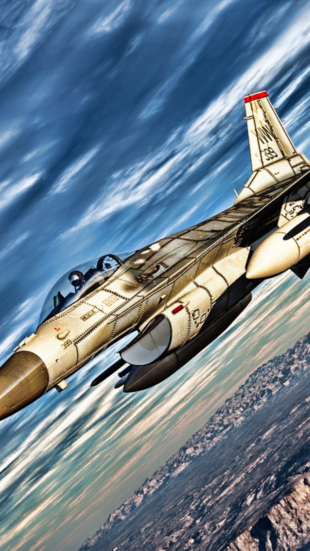 Graues Kampfflugzeug, Das Tagsüber Über Das Meer Fliegt. Wallpaper in 1080x1920 Resolution