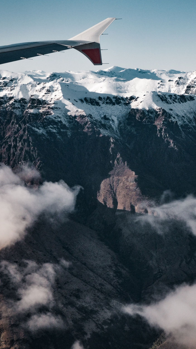 Airplane, Flight, Aircraft, Mountain, Nature. Wallpaper in 750x1334 Resolution
