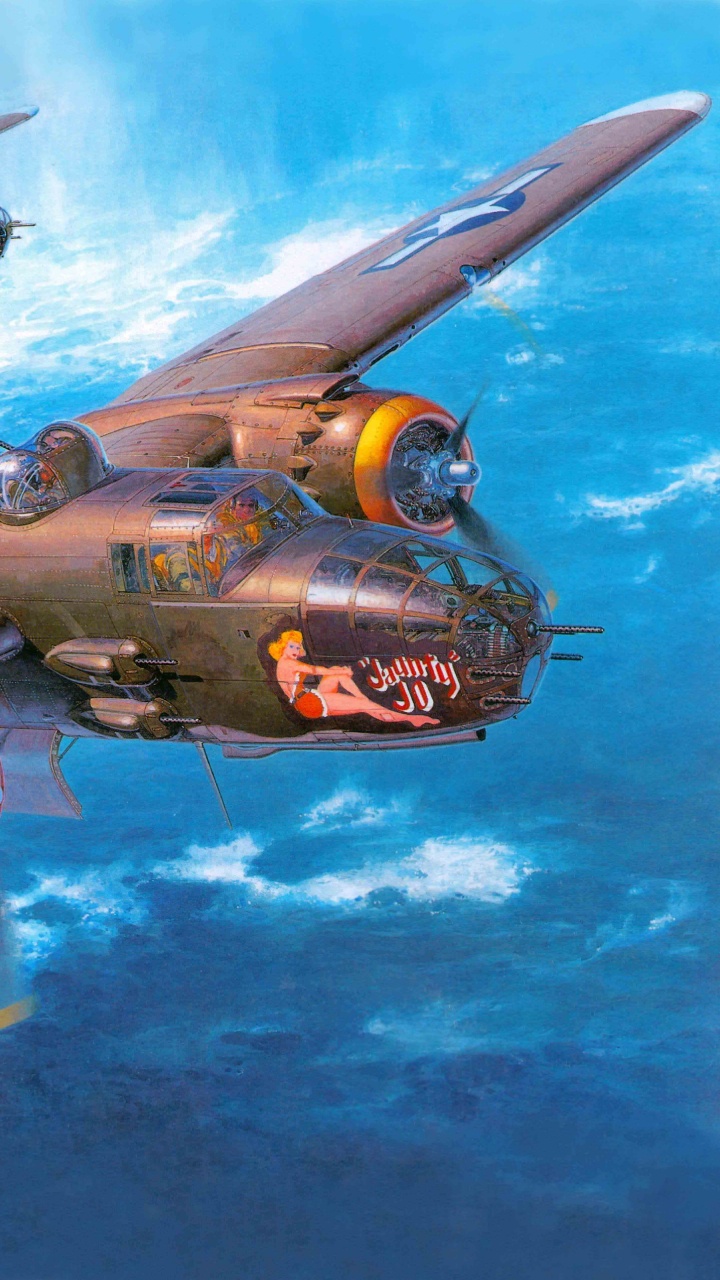 Avion Brun et Jaune en Vol. Wallpaper in 720x1280 Resolution