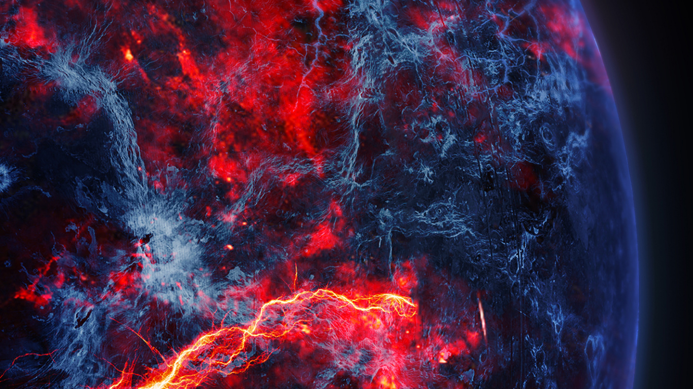 Apples, Atmosphere, World, Lava, Fissure Vent. Wallpaper in 1366x768 Resolution