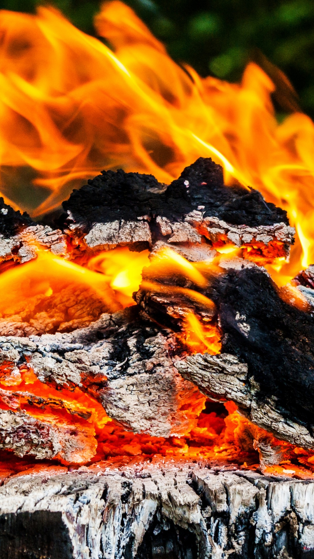 Fire on Gray Rock During Daytime. Wallpaper in 1080x1920 Resolution