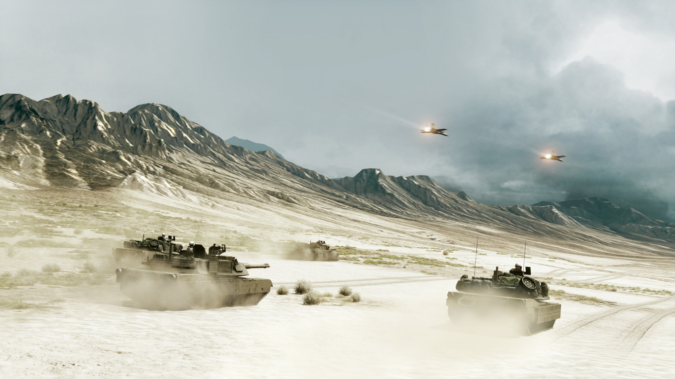 Electronic Arts, Battlefield Bad Company 2, Sky, Mountains, ea Dice. Wallpaper in 1366x768 Resolution