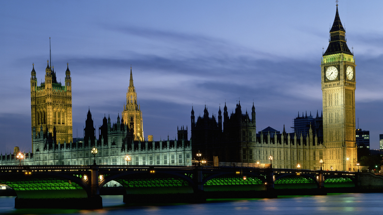 Big Ben London Während Der Nachtzeit. Wallpaper in 1280x720 Resolution