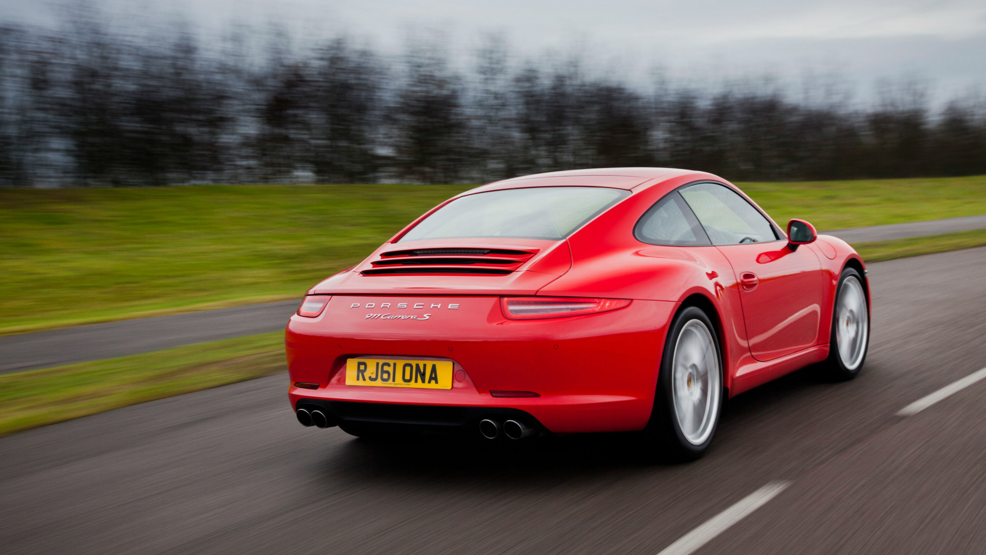 Red Porsche 911 on Road During Daytime. Wallpaper in 1920x1080 Resolution