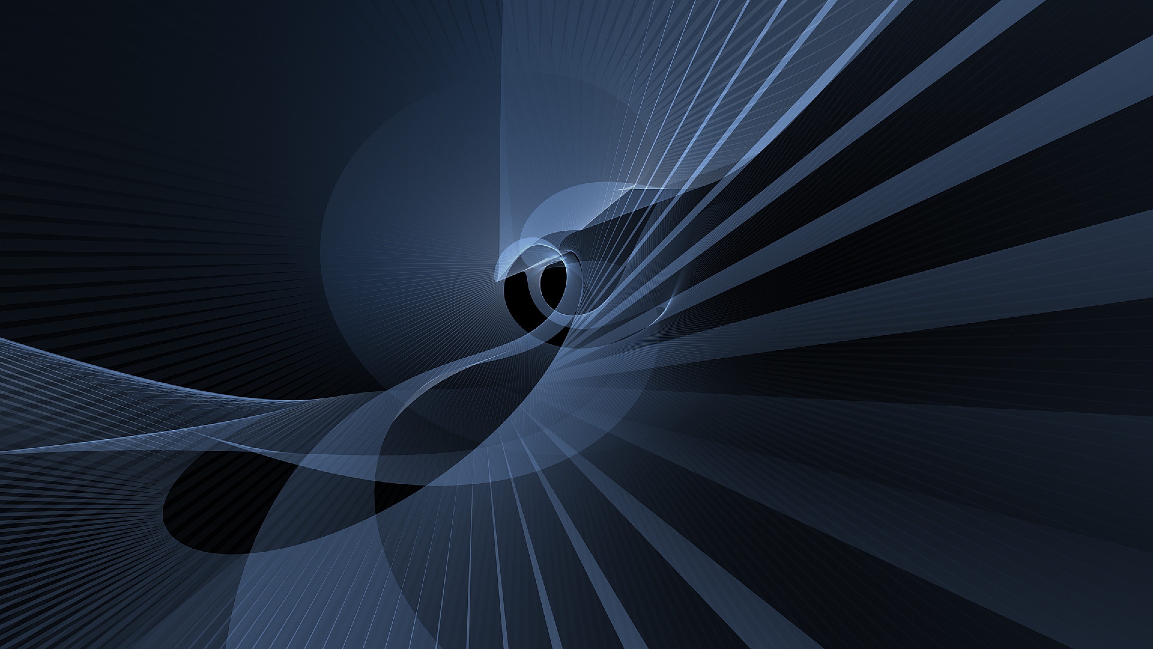 Schwarz-Weiß-Spiralillustration. Wallpaper in 3840x2160 Resolution