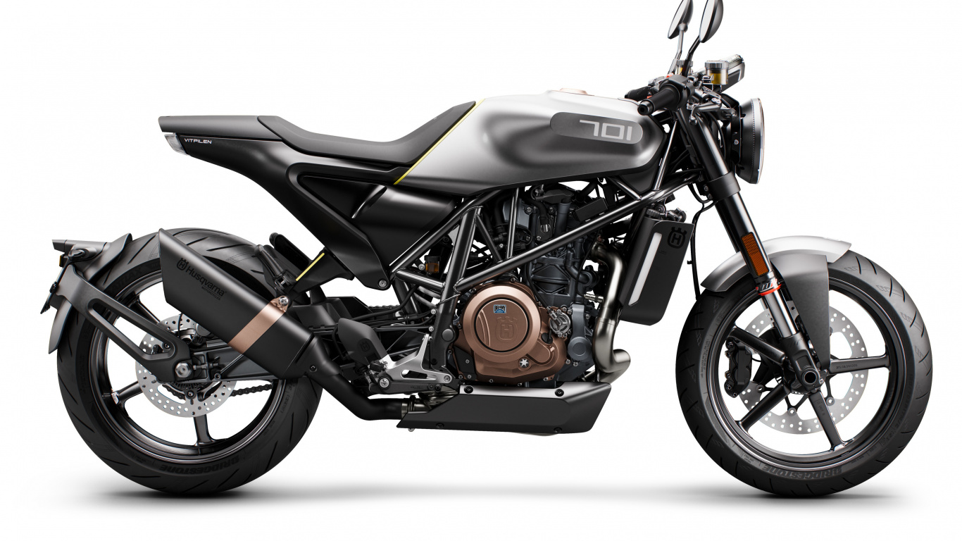 Moto Noir et Orange Sur Fond Blanc. Wallpaper in 1366x768 Resolution