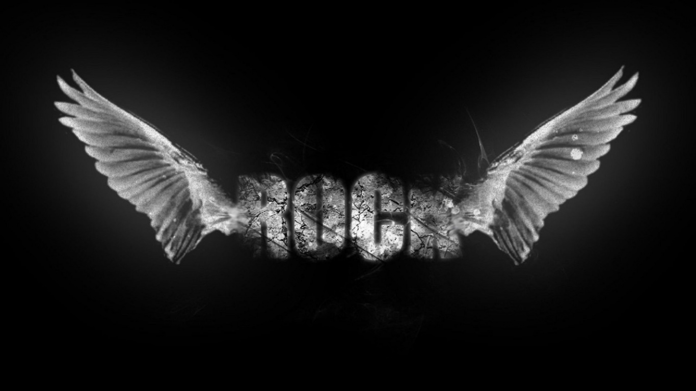 la Música Pop, Negro, Ala, Monocromo, Música Rock and Roll. Wallpaper in 1366x768 Resolution