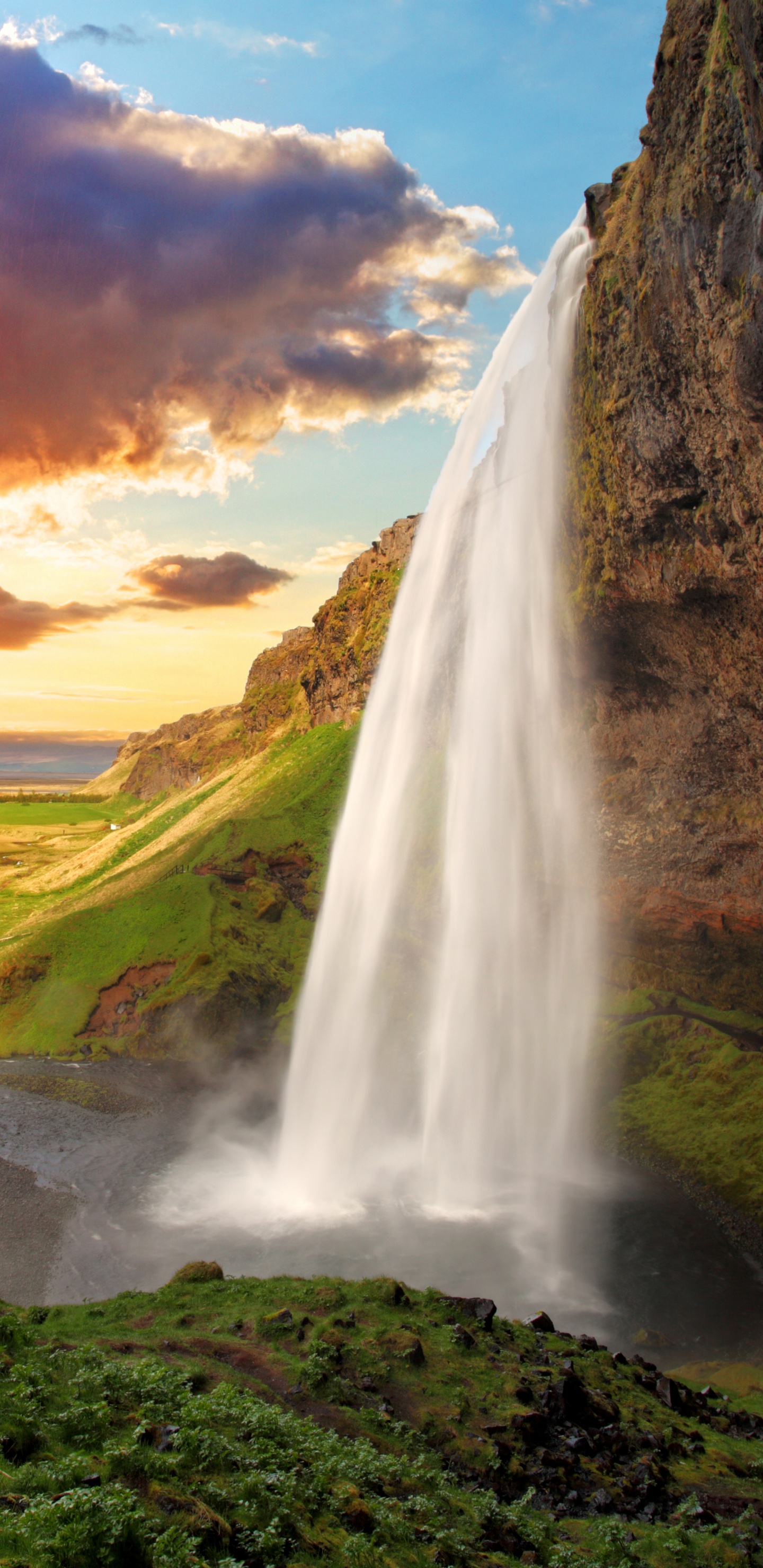 Seljalandsfoss Islandia, Seljalandsfoss, Skgafoss, Cascada, Thrsmrk. Wallpaper in 1440x2960 Resolution