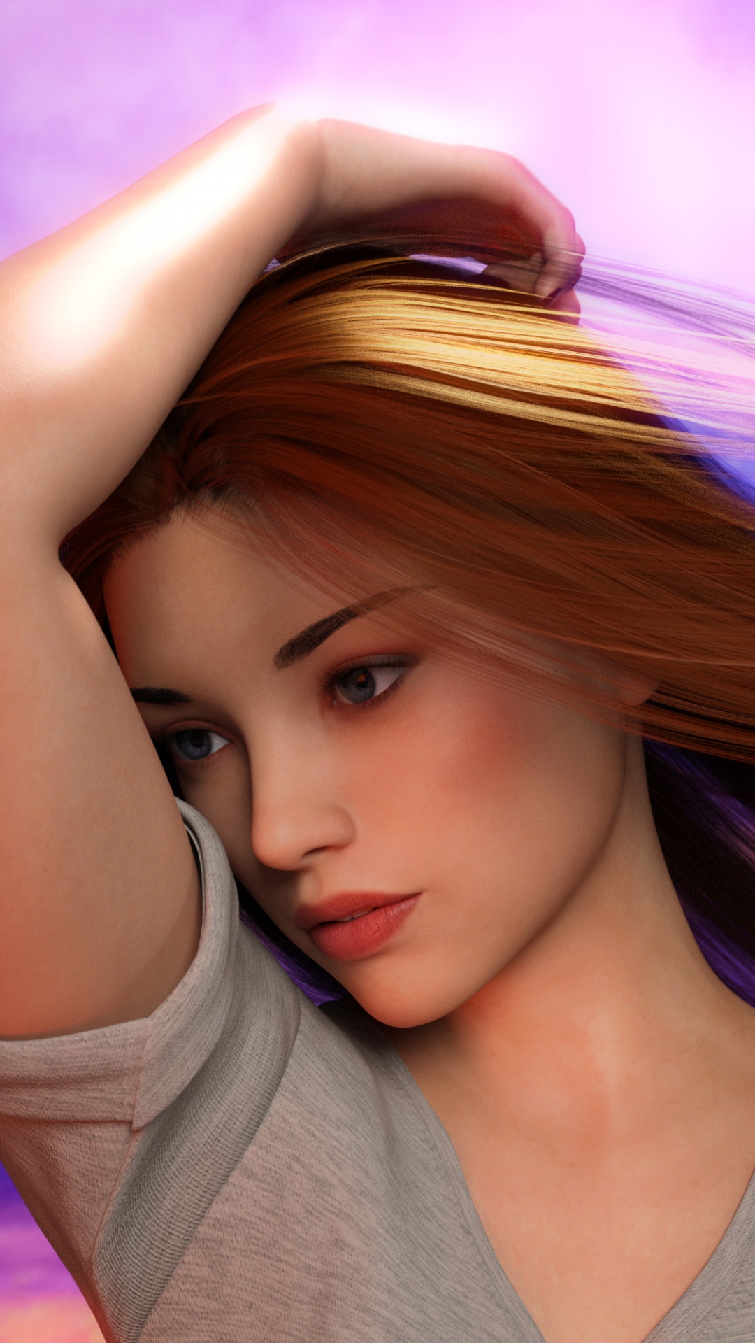 Digital Art, Art, Painting, Hair, Face. Wallpaper in 1080x1920 Resolution