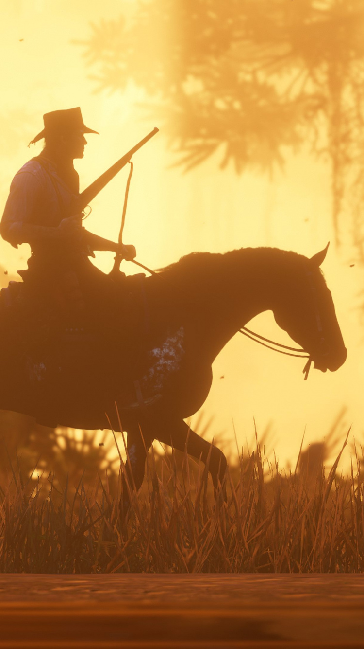 Rockstar Games, Mane, Horse, Western, Red Dead Online. Wallpaper in 750x1334 Resolution