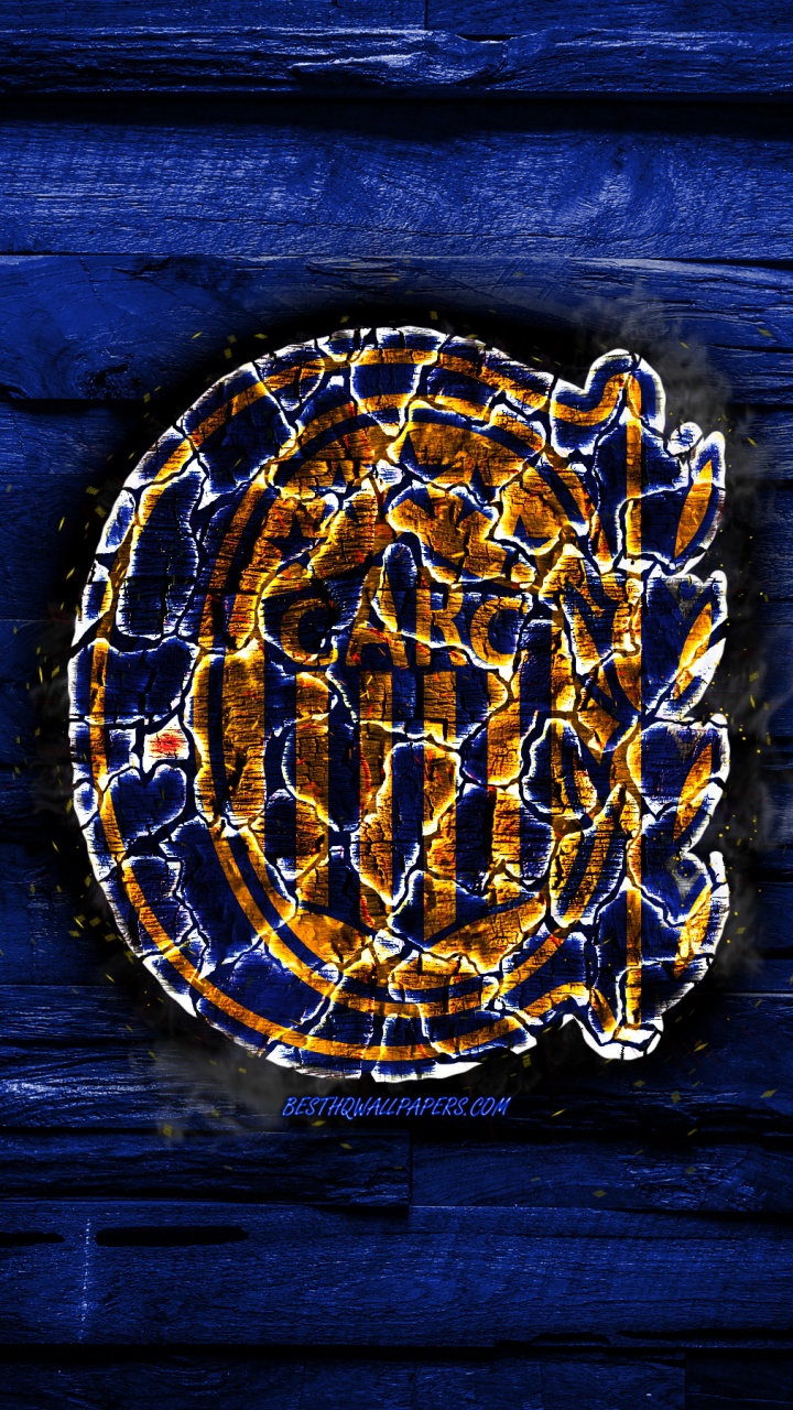 Light, Rosario Central, Superliga Argentina, Metal, Logo. Wallpaper in 720x1280 Resolution