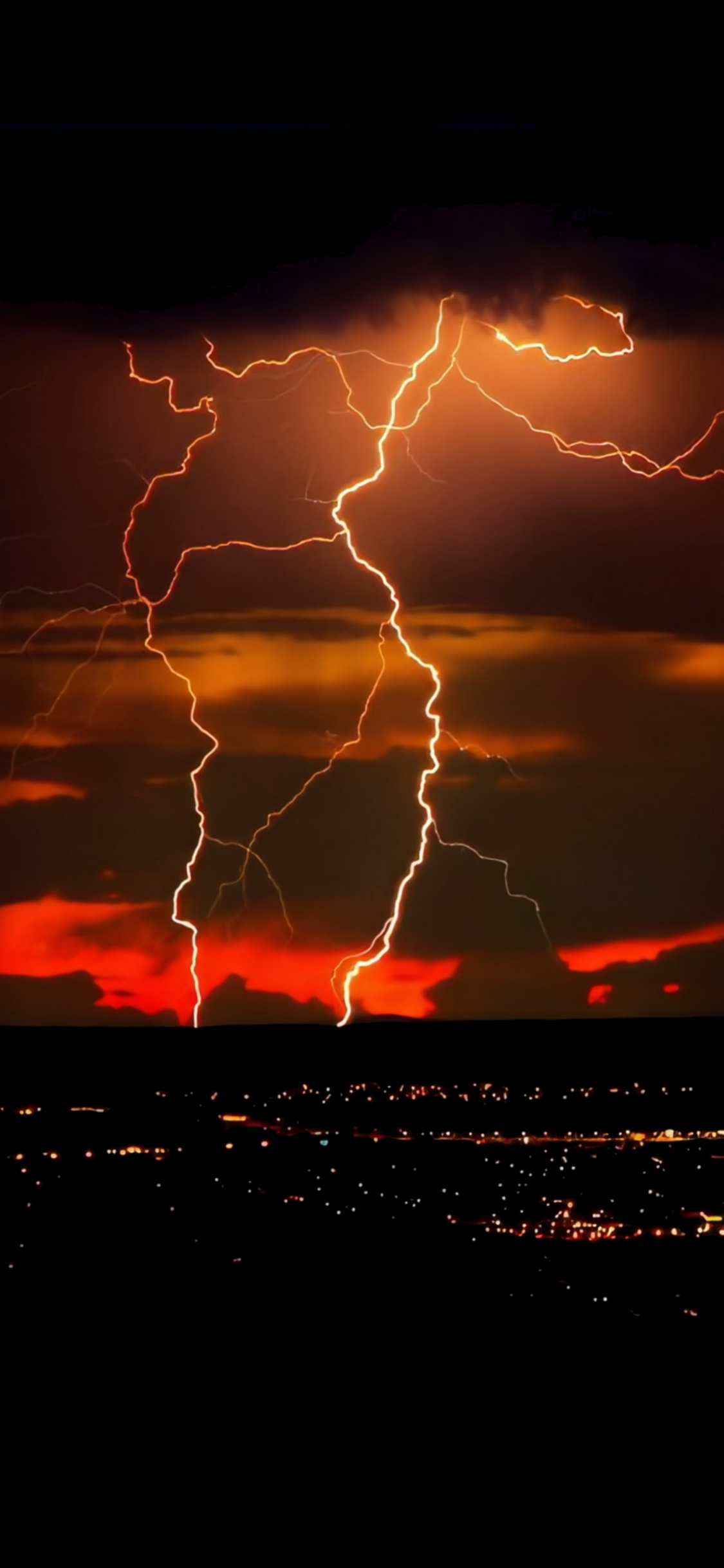 Orange Foudre Vraiment Cool, Orage, Foudre, Tempête, Thunder. Wallpaper in 1125x2436 Resolution