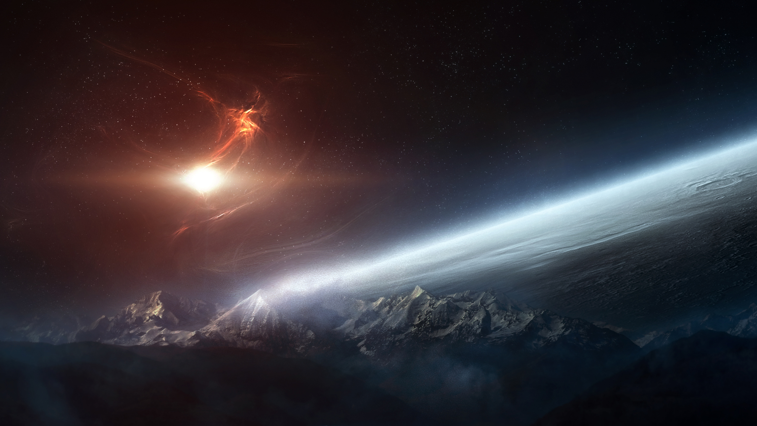 Atmosphere, Light, Slope, Astronomical Object, Lens Flare. Wallpaper in 2560x1440 Resolution