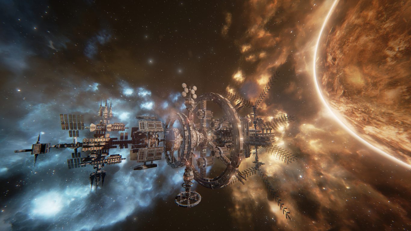 Stadt Mit Lichtern in Der Nacht. Wallpaper in 1366x768 Resolution