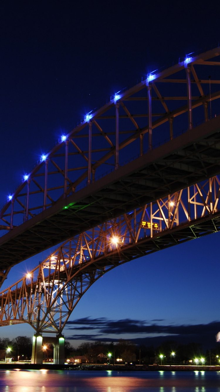 桁架桥, 悬臂桥, 光, 城市, 城市景观 壁纸 750x1334 允许