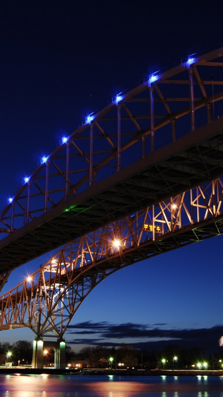 Pont de L'eau Bleue, Pont, Saint Clair River, Pont Ambassadeur, Pont en Poutre en Treillis. Wallpaper in 720x1280 Resolution