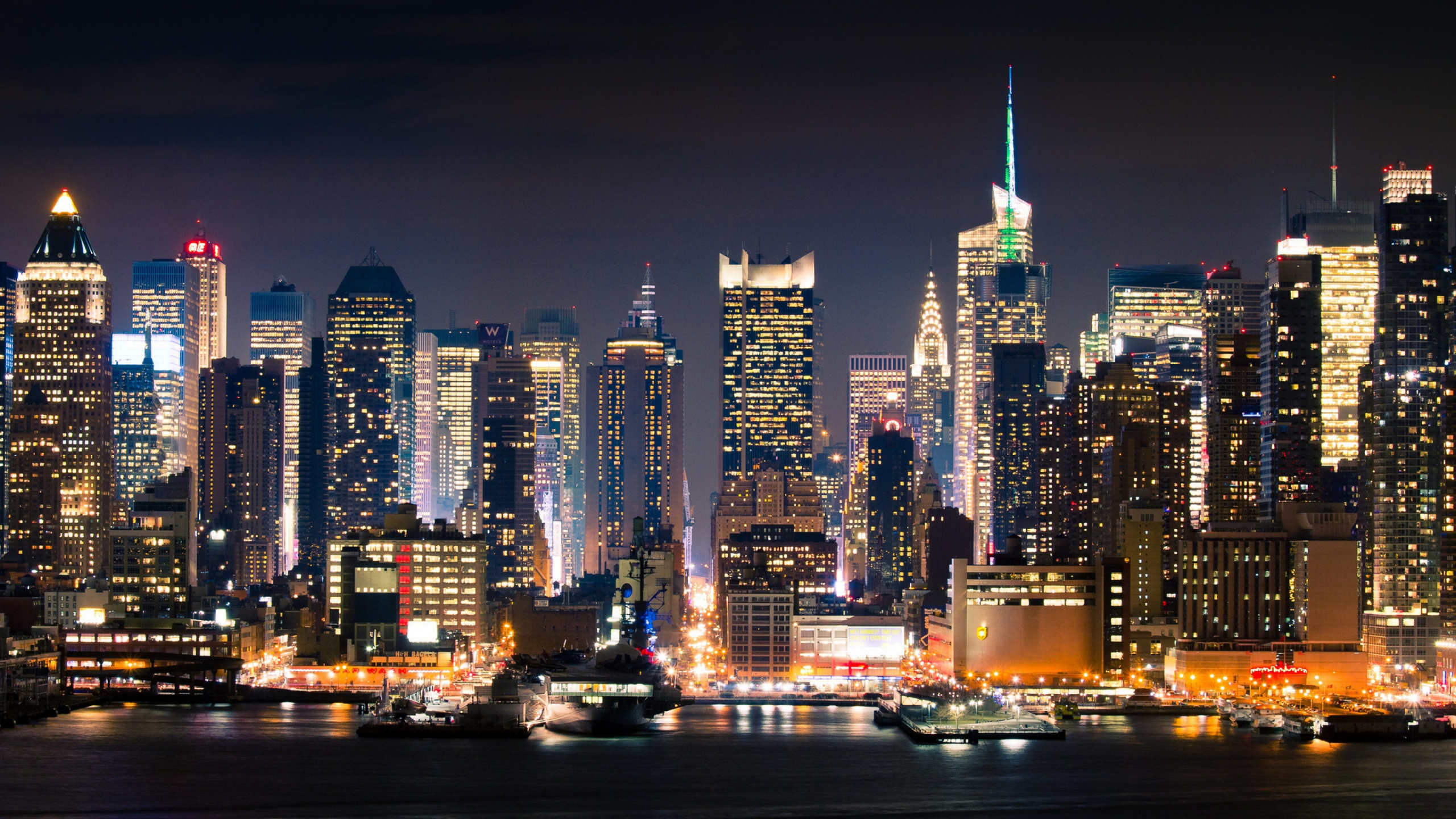 City Skyline During Night Time. Wallpaper in 2560x1440 Resolution