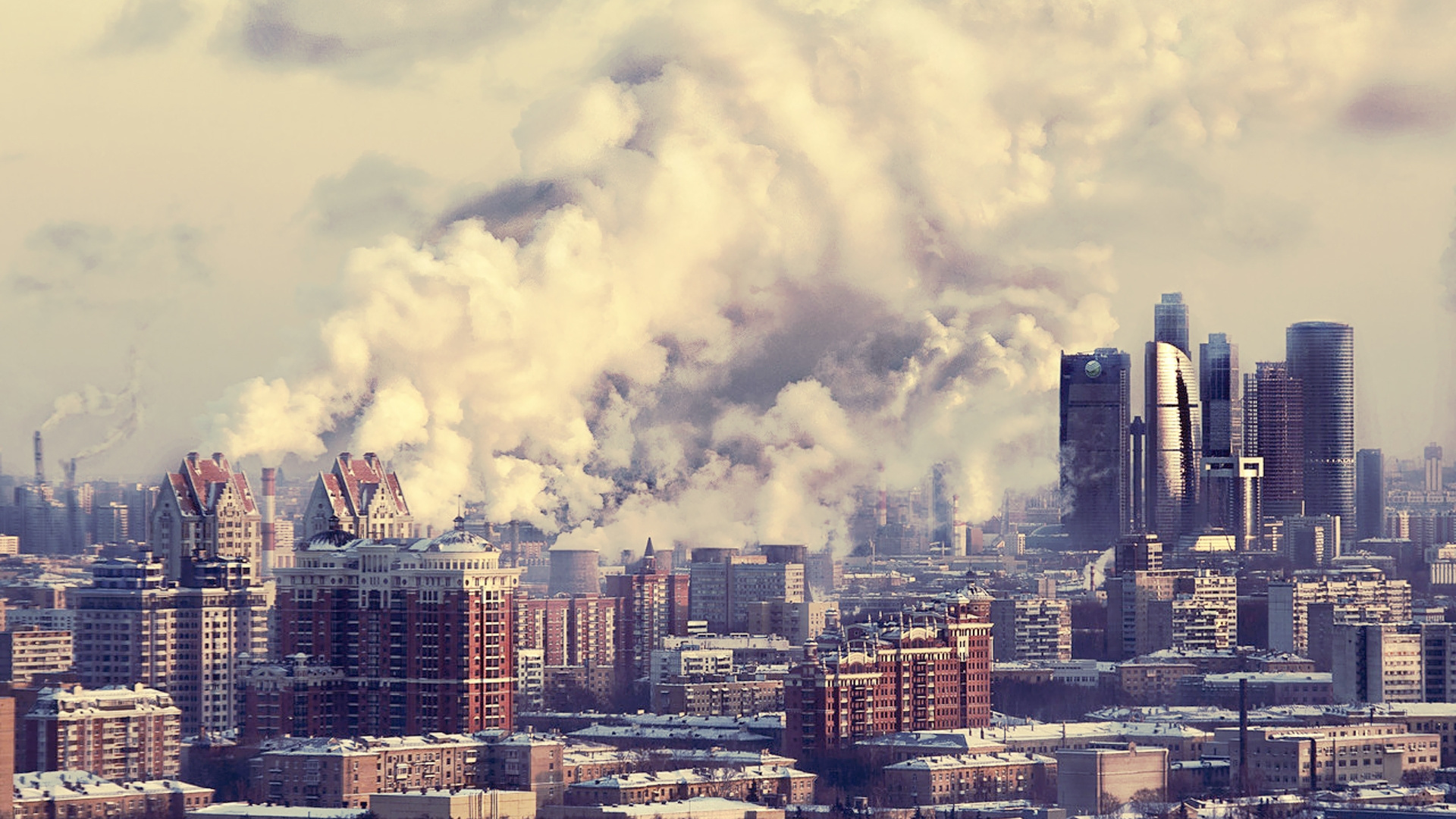 High Rise Buildings Under White Clouds During Daytime. Wallpaper in 1920x1080 Resolution
