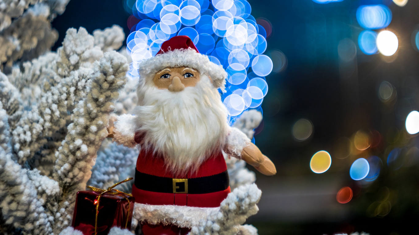 Weihnachtsmann, Weihnachtsdekoration, Ded Moroz, Weihnachten, Veranstaltung. Wallpaper in 1366x768 Resolution