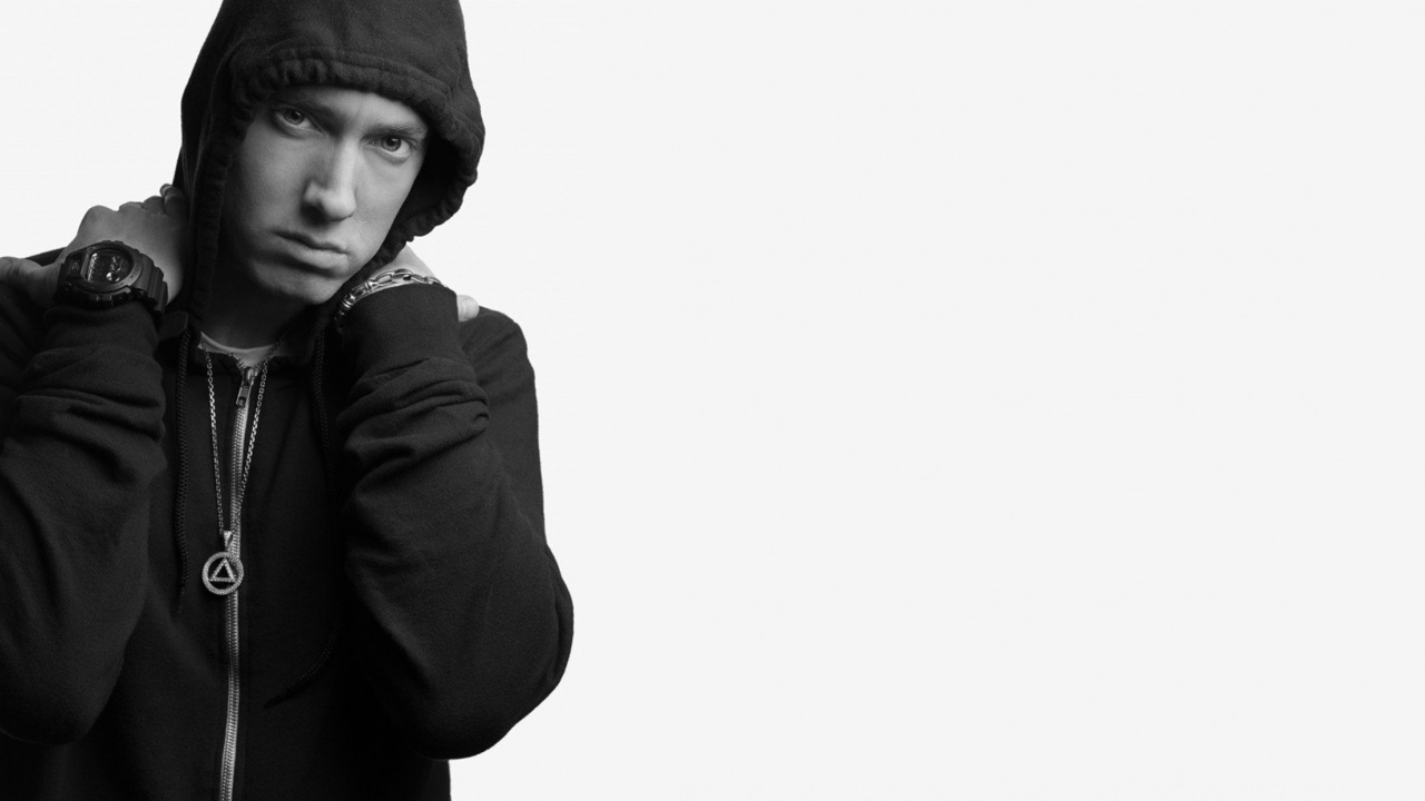 Eminem, The Marshall Mathers Lp, Rapper, D12, Black. Wallpaper in 1280x720 Resolution