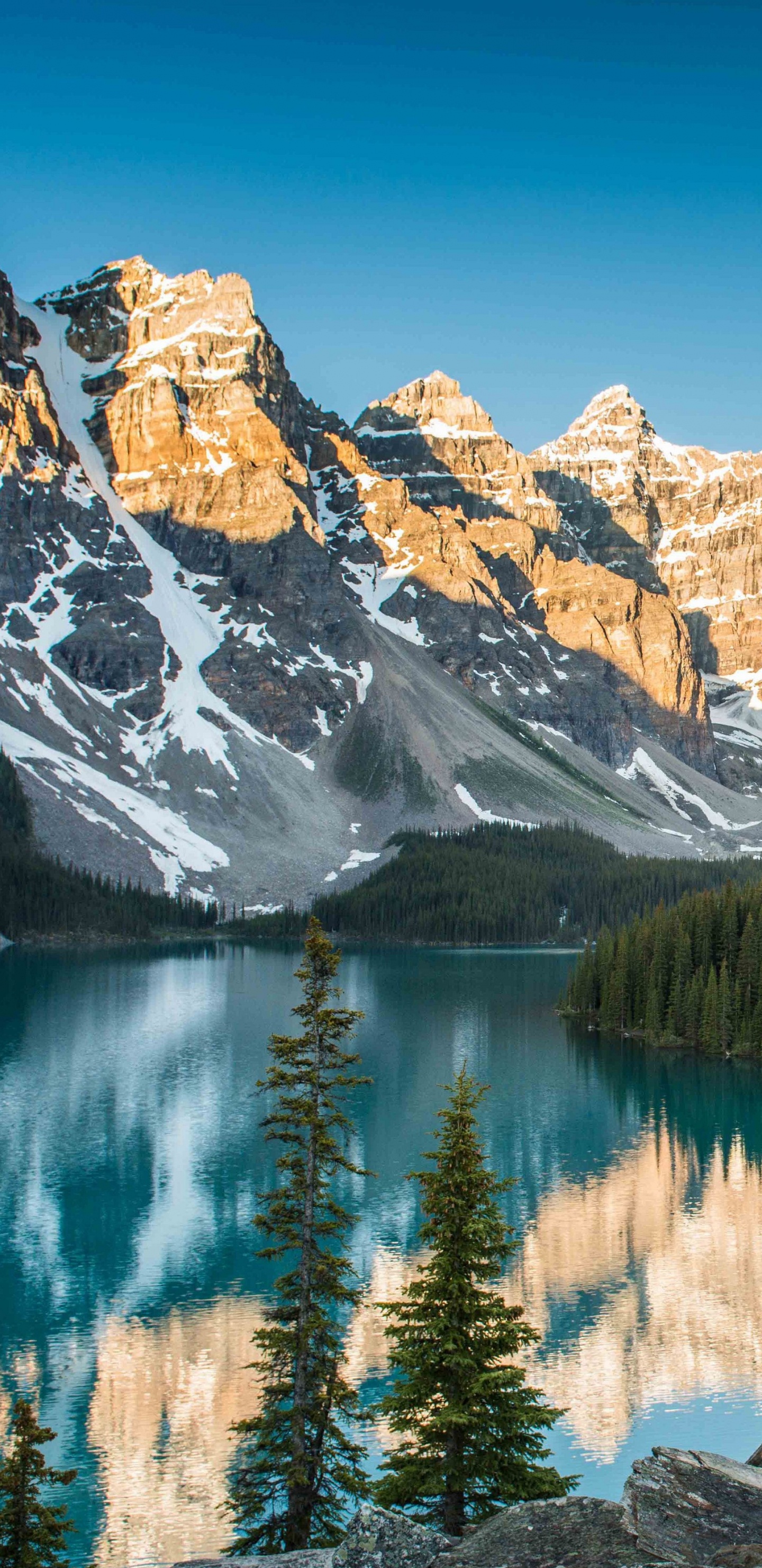 碛湖, 冰川湖, 多山的地貌, 荒野, 反射 壁纸 1440x2960 允许