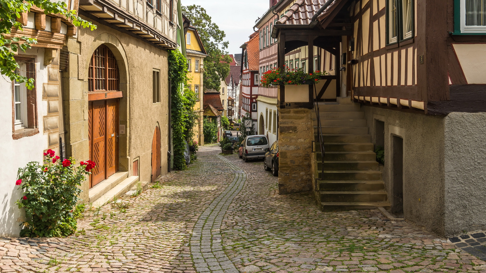 街, 巷子里, 人行道上, 街区, 酒店 壁纸 1920x1080 允许