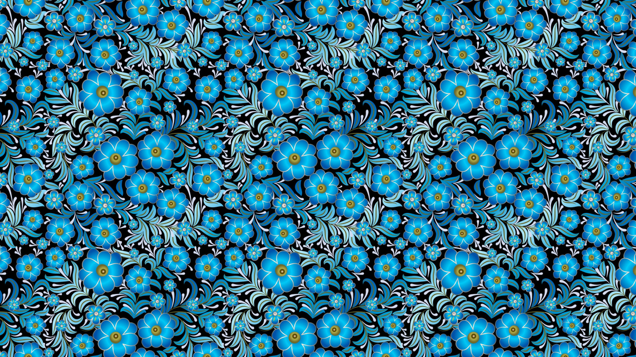 Diseño Floral Azul y Rojo. Wallpaper in 1280x720 Resolution
