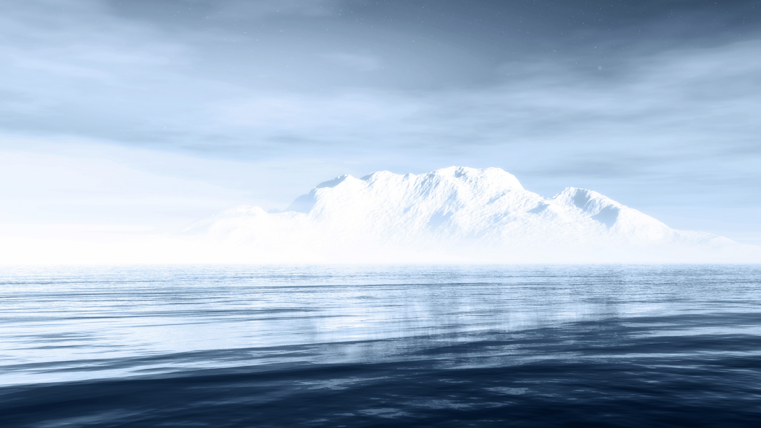 北冰洋, 冰山, 大海, 海洋, 地平线 壁纸 2560x1440 允许