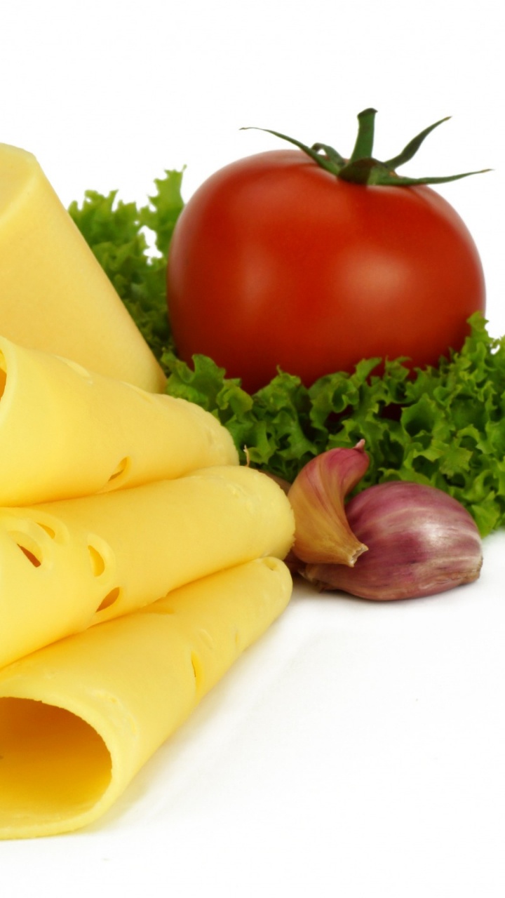 Sliced Cheese and Green Vegetable. Wallpaper in 720x1280 Resolution