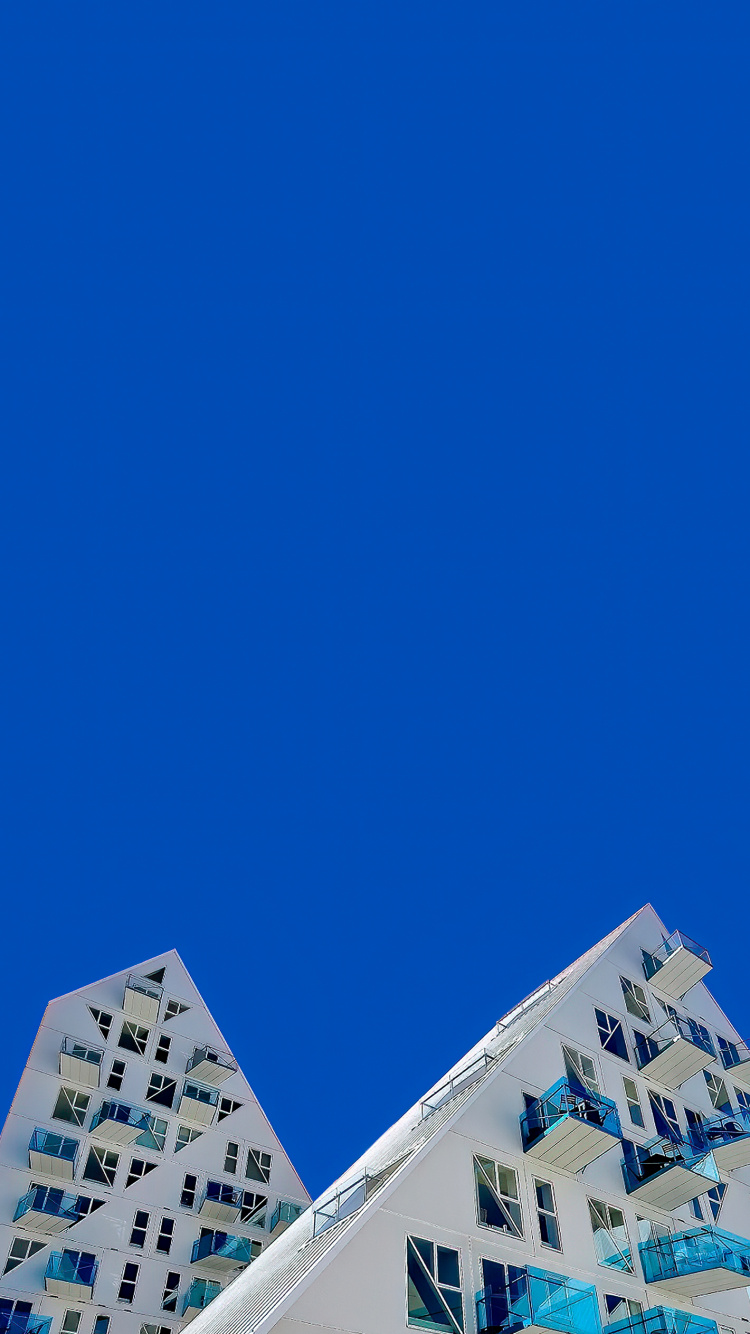 Blue, Bâtiment, Azure, Rectangle, Triangle. Wallpaper in 750x1334 Resolution